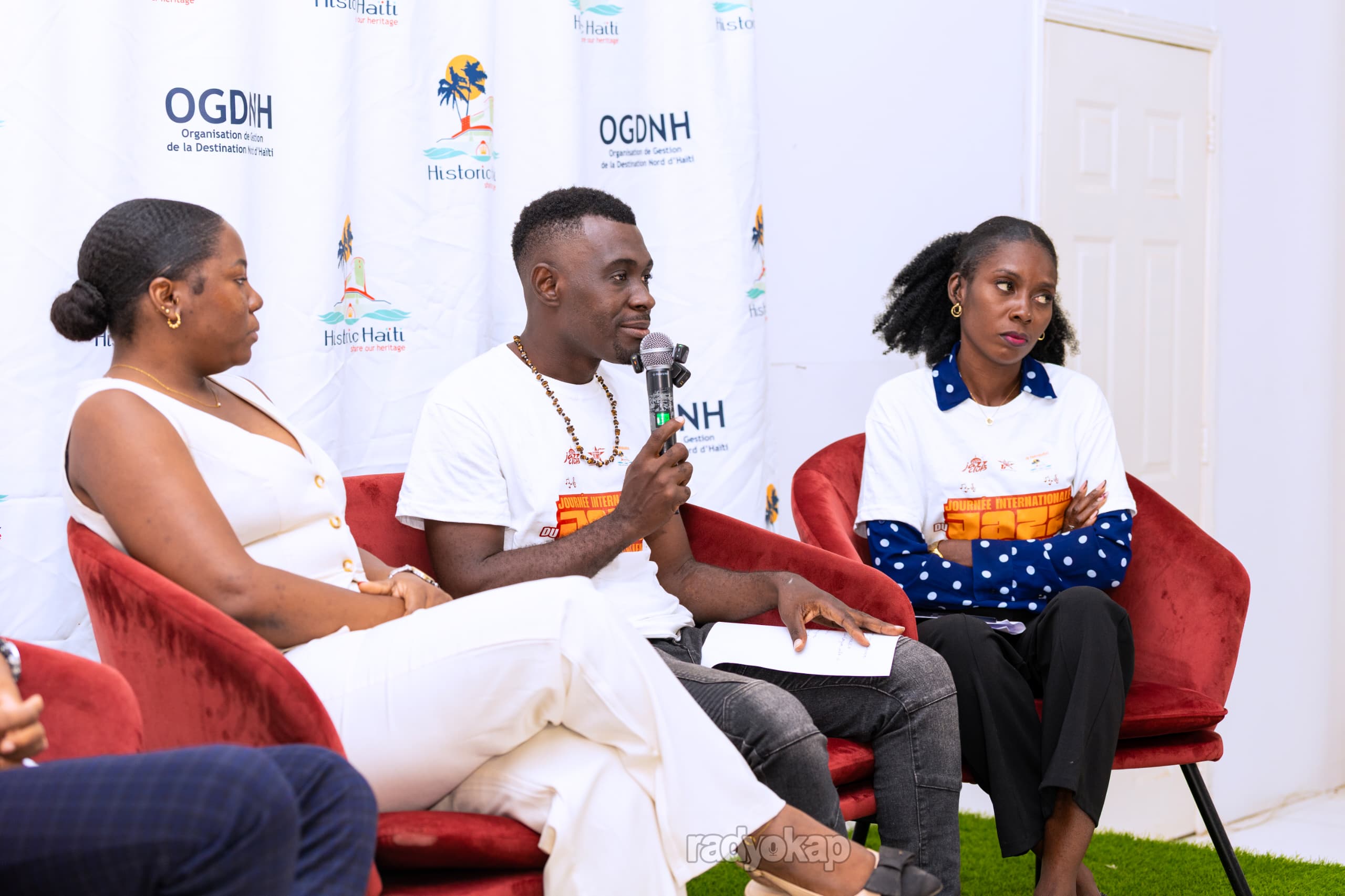 Conférence de presse du Cap-Haïtien Jazz Club à l’OGDNH. (Photos : Woodly Maxime Constant)