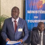 Le Nouveau DDN du Tourisme dans son discours d'installation. (Photo : Mathias Cfora )